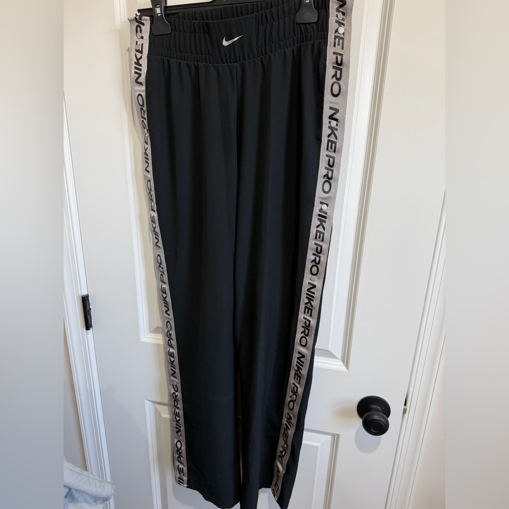Nike pro Black Track Pants with Side Stripe and studs